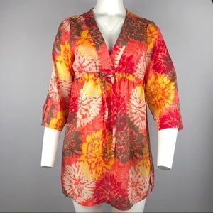 Capelli New York Floral Tunic Coverup Beach S